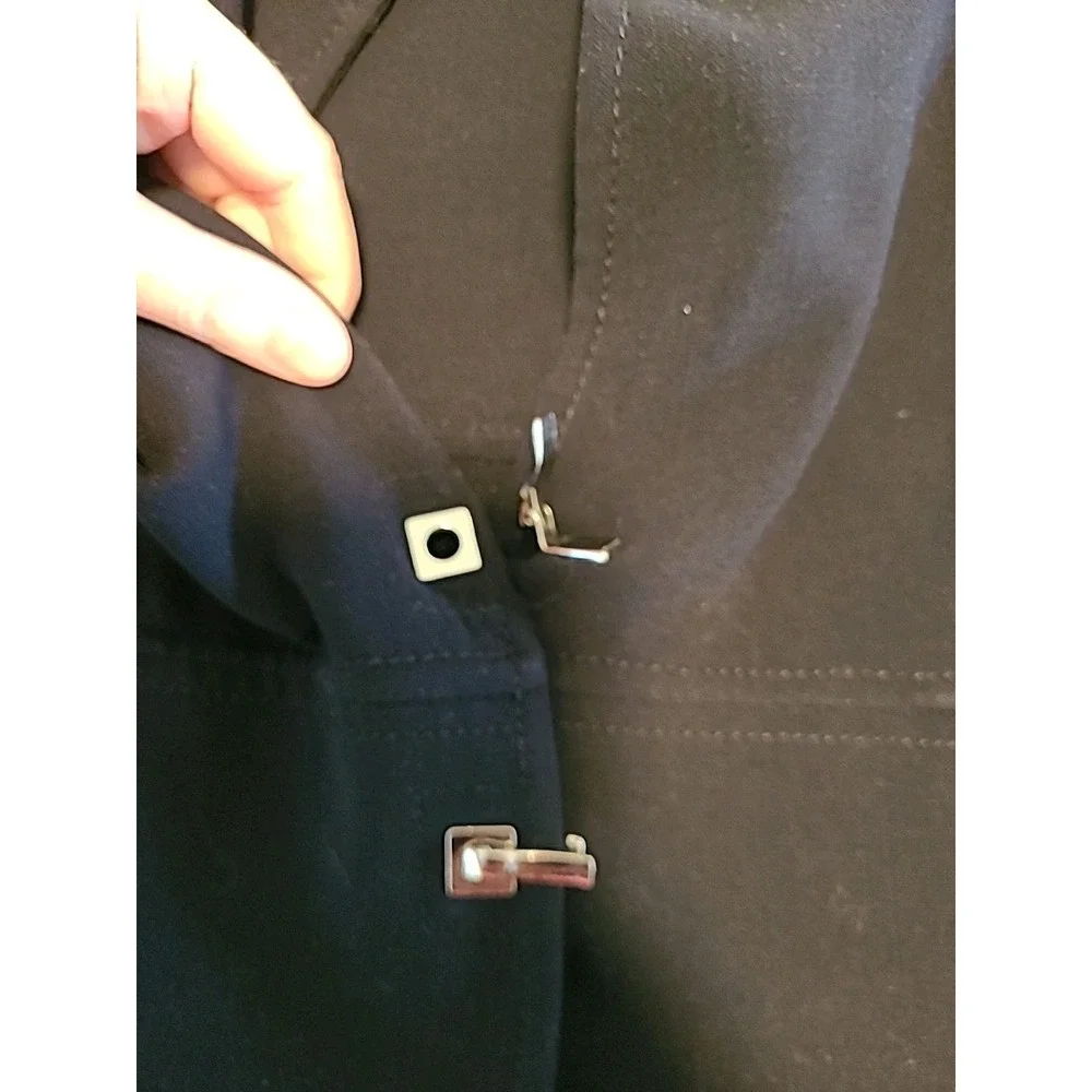 CARLISLE Womans Size 6 DIPLOMAT Black Wool Blend‎ BLAZER JACKET Silver